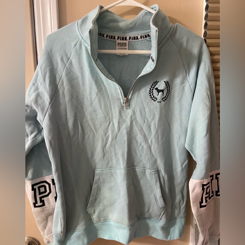 Victoria’s Secret Pink Quarter Zip Fleece Pullover (XS)